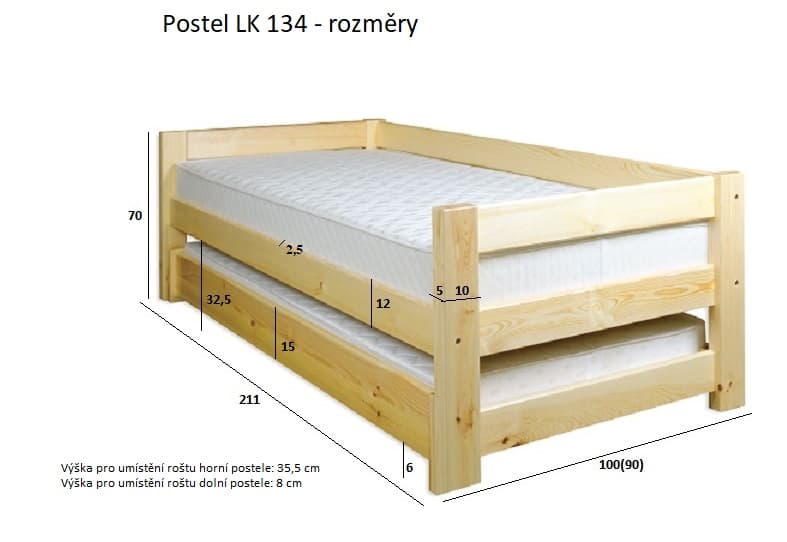 Postel STRAKOŠ LK 134 90 cm - náhled 2