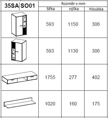 Obývací stěna STRAKOŠ SAL - LAMEL - náhled 4