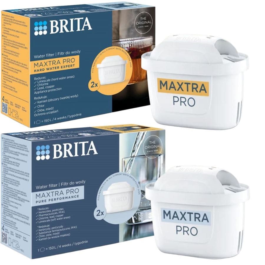Brita Maxtra Pro zkušební balení vodních filtrů na středně tvrdou vodu 2 ks+ tvrdou vodu 2 ks