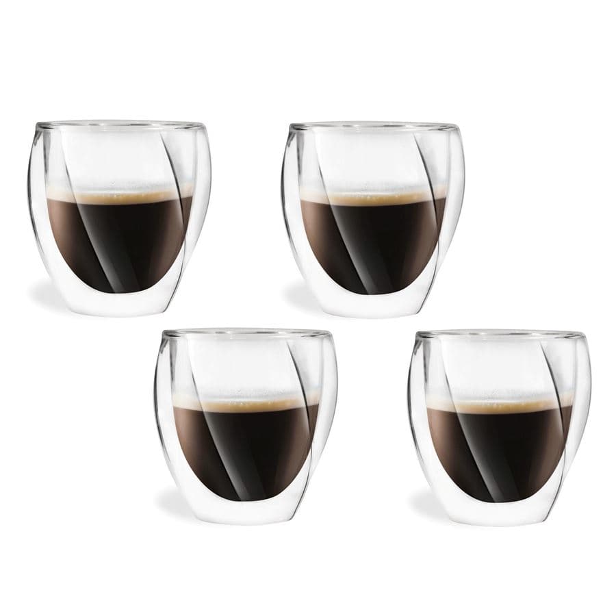 Vialli Design CRISTALLO dvoustěnné sklenice na kávu (cappuccino) a čaj 250 ml, 4 ks 25486