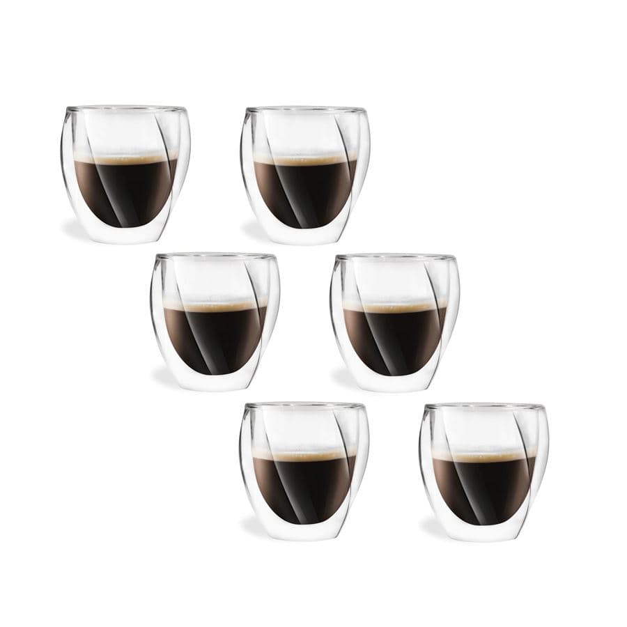 Vialli Design CRISTALLO dvoustěnné sklenice na kávu (cappuccino) a čaj 250 ml, 6 ks 25486