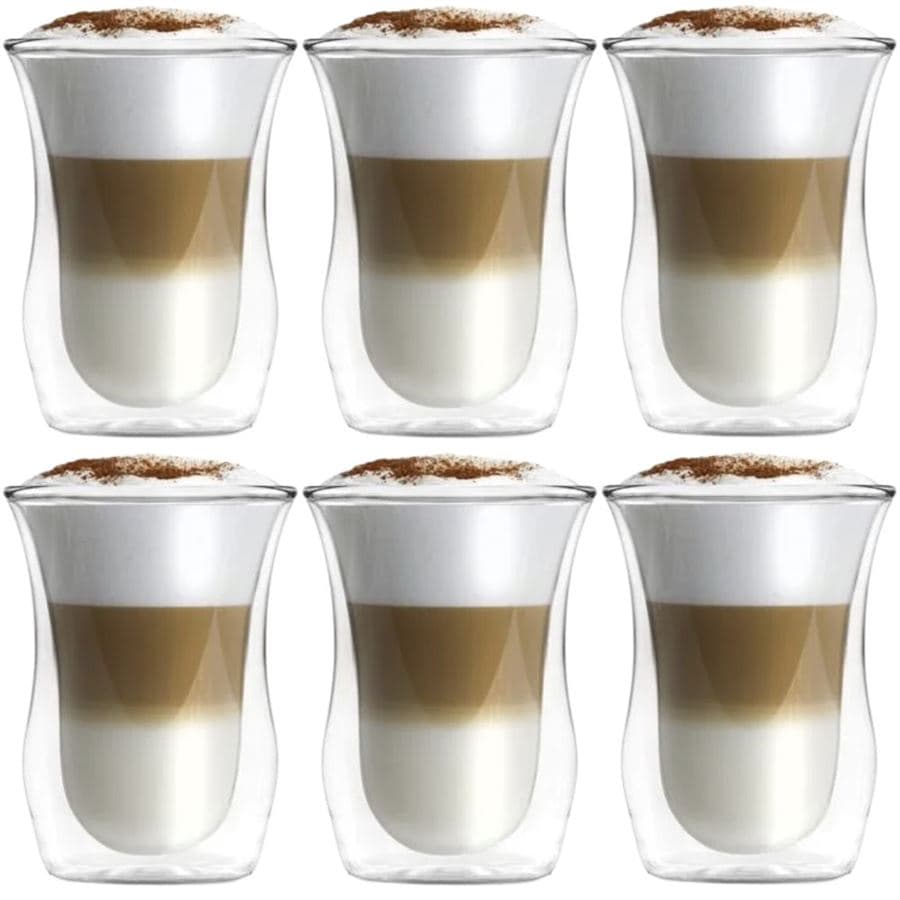 Vialli Design VITA dvoustěnné skleněné termo sklenice na kávu a čaj 300 ml, 6 ks