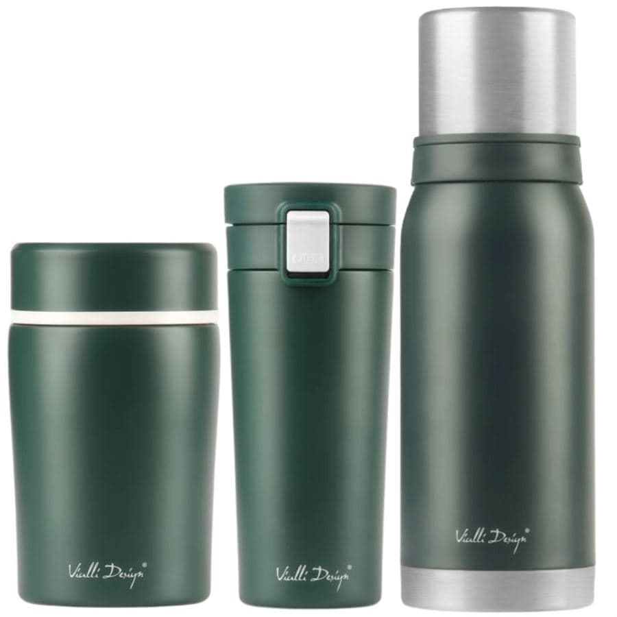 Vialli Design FUORI zelená sestava termohrnek 400 ml + termoska 1 l + termoska na jídlo 500 ml