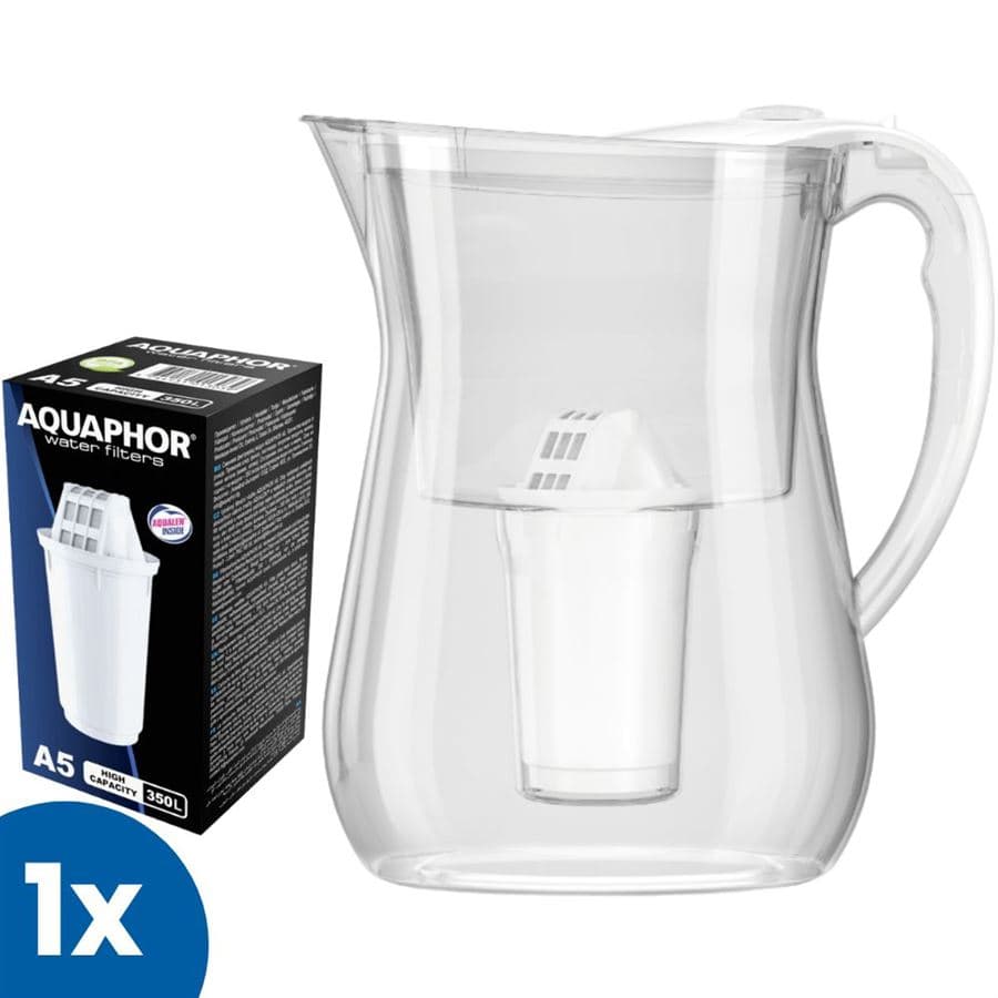 Aquaphor Lyon bílá filtrační konvice + 1 ks filtru Aquaphor A5