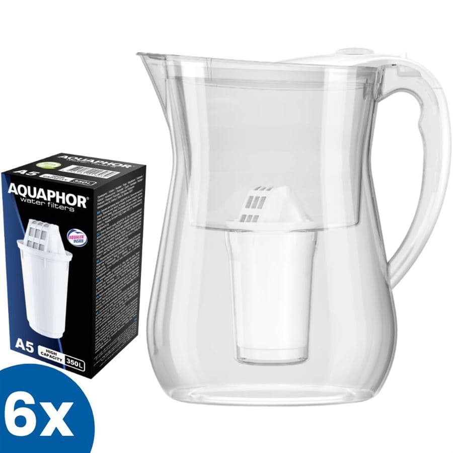 Aquaphor Lyon bílá filtrační konvice + 6 ks filtru Aquaphor A5