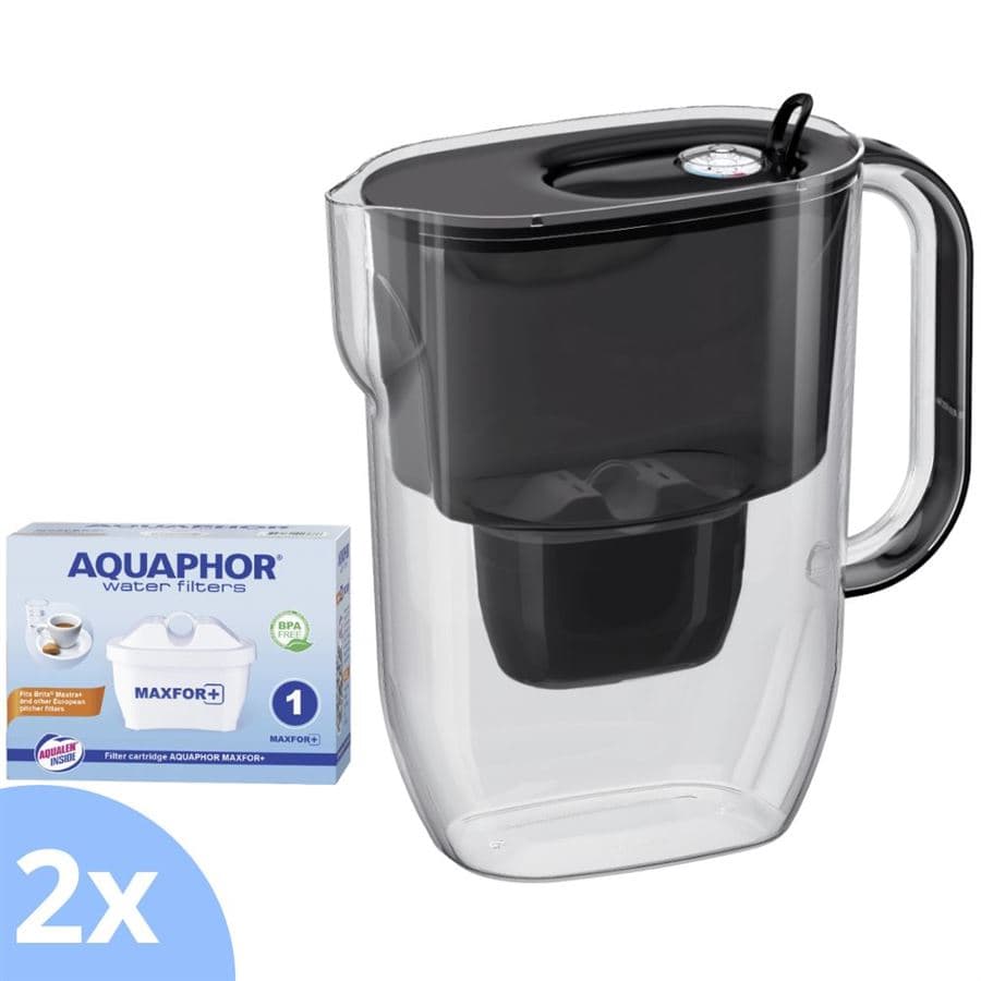 Aquaphor Fresh černá filtrační konvice + Aquaphor Maxfor+ filtru 2 ks