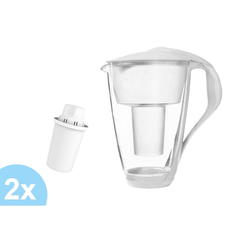 Dafi Crystal LED skleněná filtrační konvice bílá+ 2 ks filtru Dafi Classic