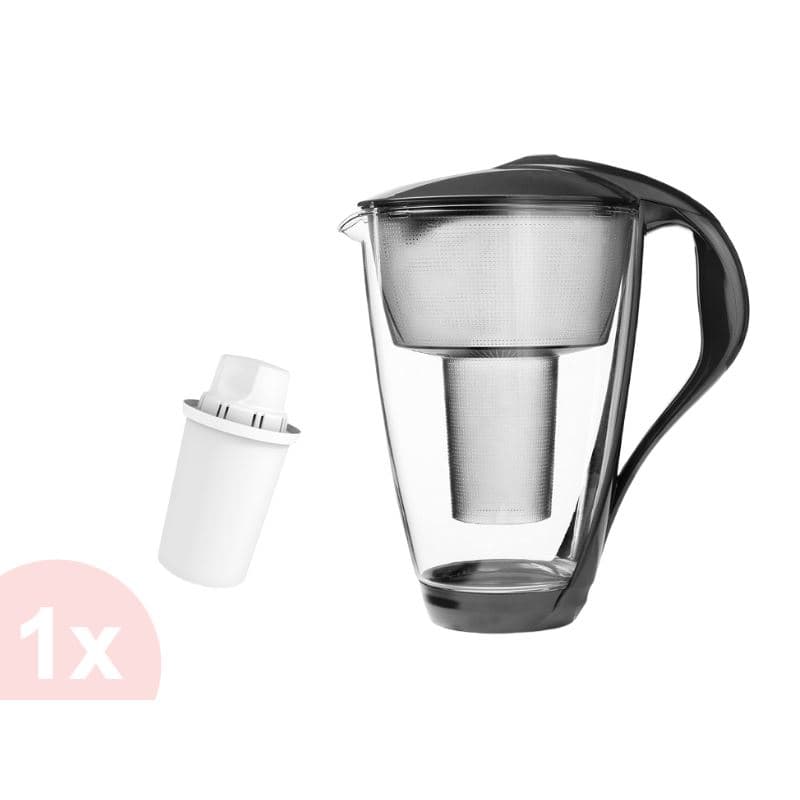 Dafi Crystal LED skleněná filtrační konvice grafitová + 1 ks filtru Dafi Classic