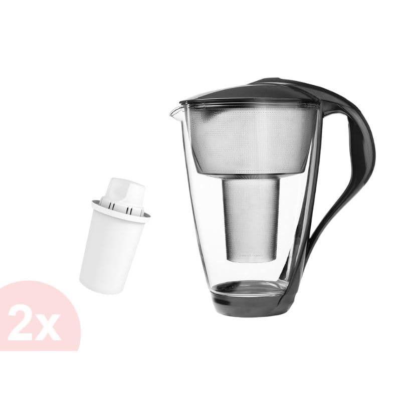 Dafi Crystal LED skleněná filtrační konvice grafitová + 2 ks filtru Dafi Classic