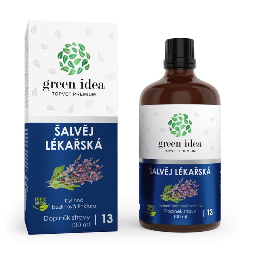 Green idea šalvěj lékařská bezlihová tinktura 100 ml