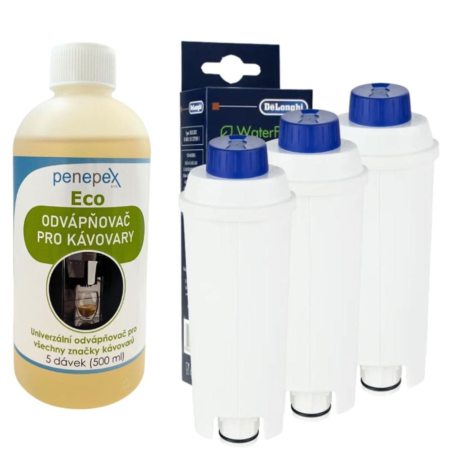 DeLonghi SER3017 DLSC002 filtr do kávovaru 3 ks + Penepex Eco univerzální odápňovač 500 ml