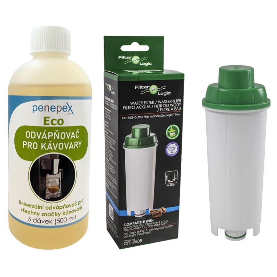 FilterLogic CFL-950B filtr do kávovaru DeLonghi DLS C002 + Penepex Eco univerzální odápňovač 500 ml
