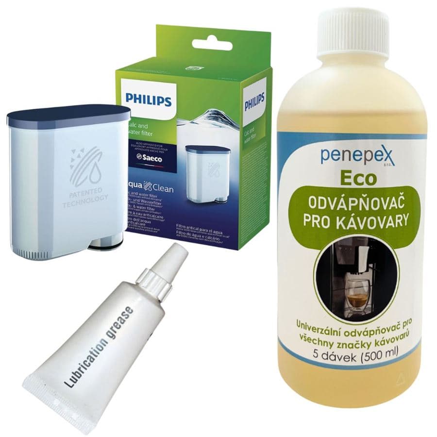 Philips AquaClean CA6903/10 filtr do kávovaru + Penepex Eco odvápňovač 500 ml + Saeco mazivo pro spařovací jednotku