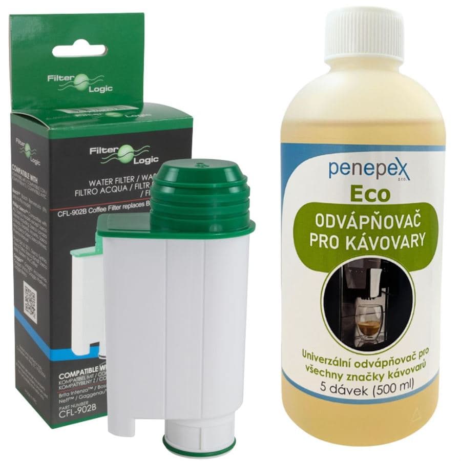 FilterLogic CFL-902B filtr do kávovaru (kompatibilní s Saeco Brita Intenza+) + Penepex Eco univerzální odvápňovač 500 ml