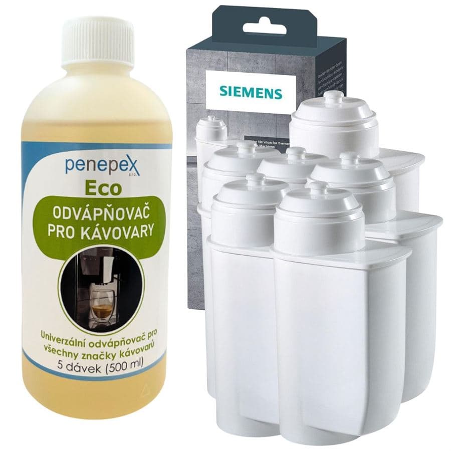 Siemens Brita Intenza TZ70003 17004340 filtr do kávovaru (6 ks) + Penepex Eco univerzální odvápňovač 500 ml